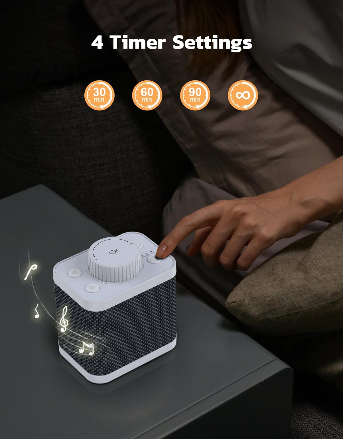 White Noise Sound Machine with 20 Soothing Sounds, 18-48h Powerful Battery, 3 Timers Memory Function and White Noise Machine for…