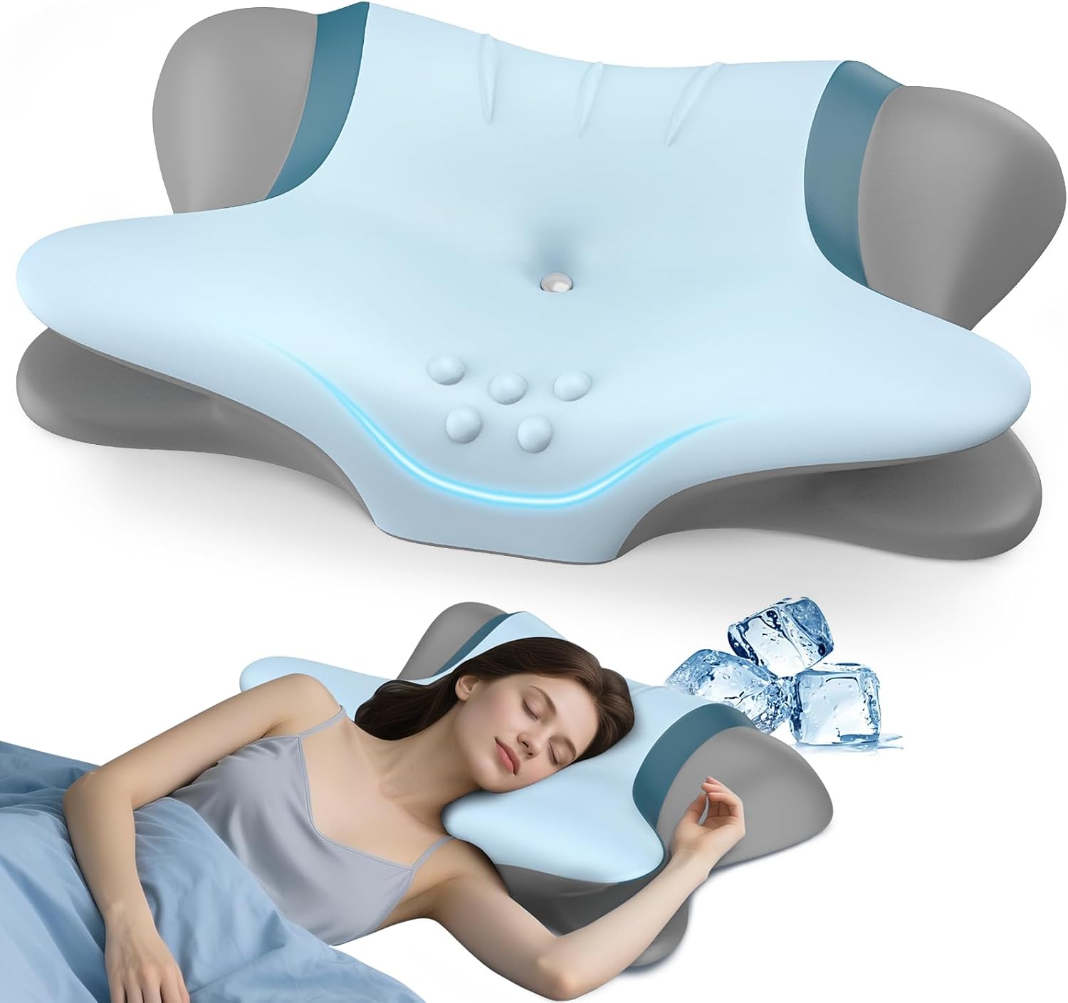 beslovo Cervical Neck Pillow for - Ergonomic Side Sleeper Pillow for Neck Support, Orthopedic Memory Foam Pillows for Sleeping, Contour Cer…