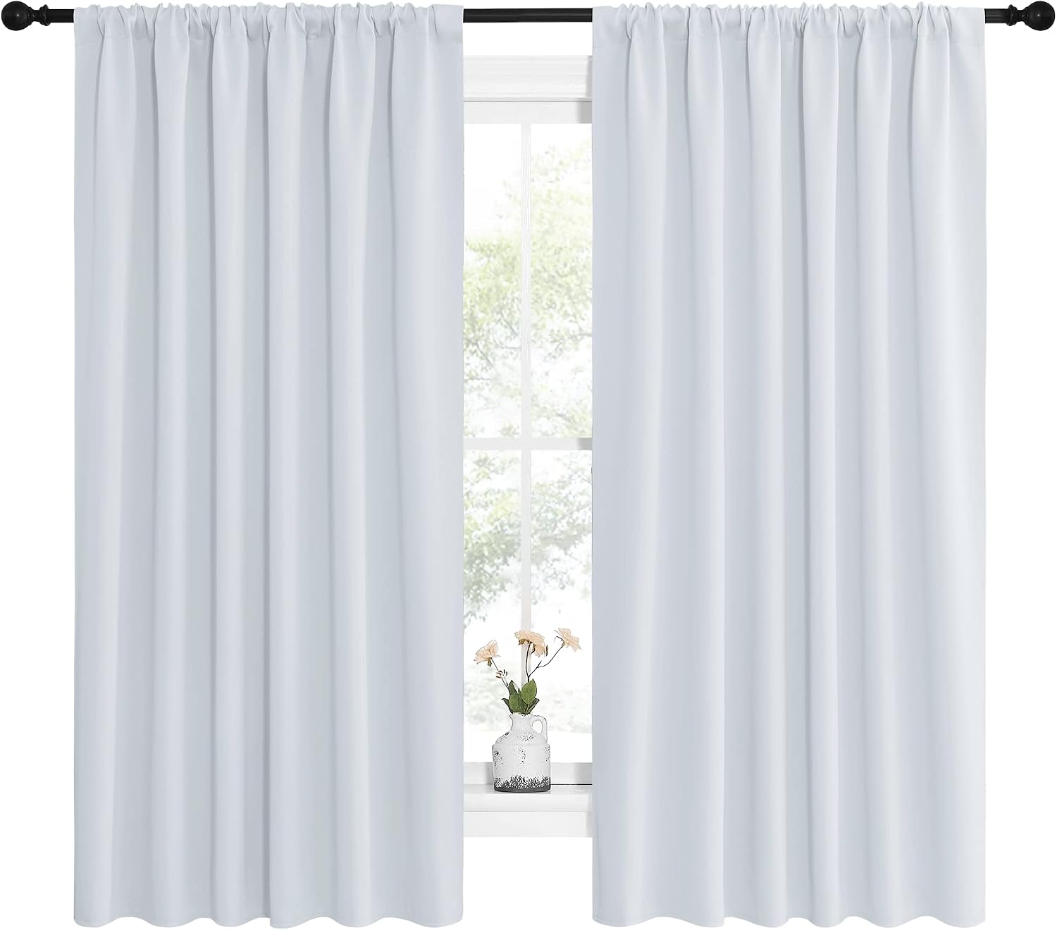 NICETOWN Bedroom Window Curtain Panels - Window Treatment Thermal Insulated Rod Pocket Room Darkening Curtains/Drapes for Patio Door…