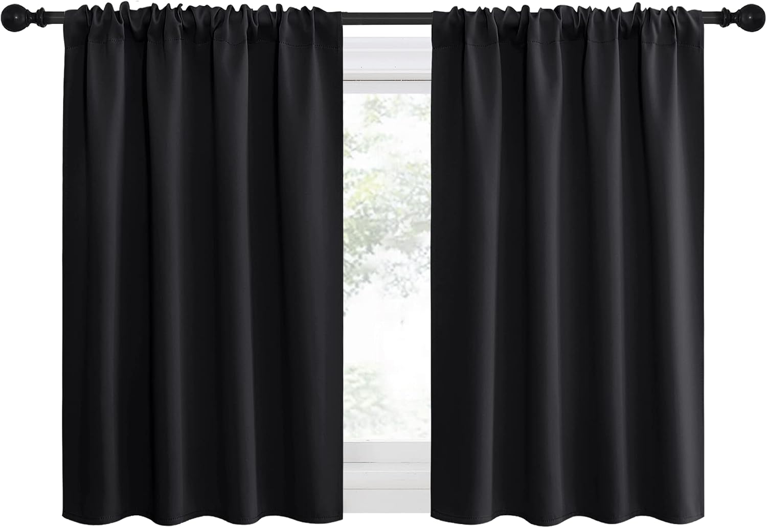 NICETOWN Halloween Kitchen Window Curtains Over Sink, Energy Smart Decoration Thermal Insulating Blackout Drapes/Draperies for RV Bunk (2…