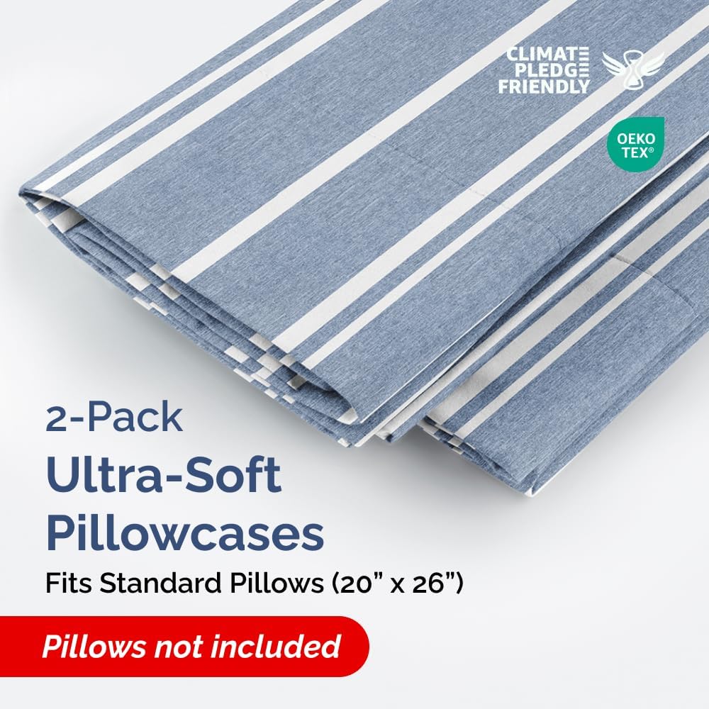 Standard Pillow Cases Set of 2 - Ultra-Soft Hotel Quality Pillowcase Covers - Comfy & Wrinkle Free - Stain and Fade Resistant - Machine…