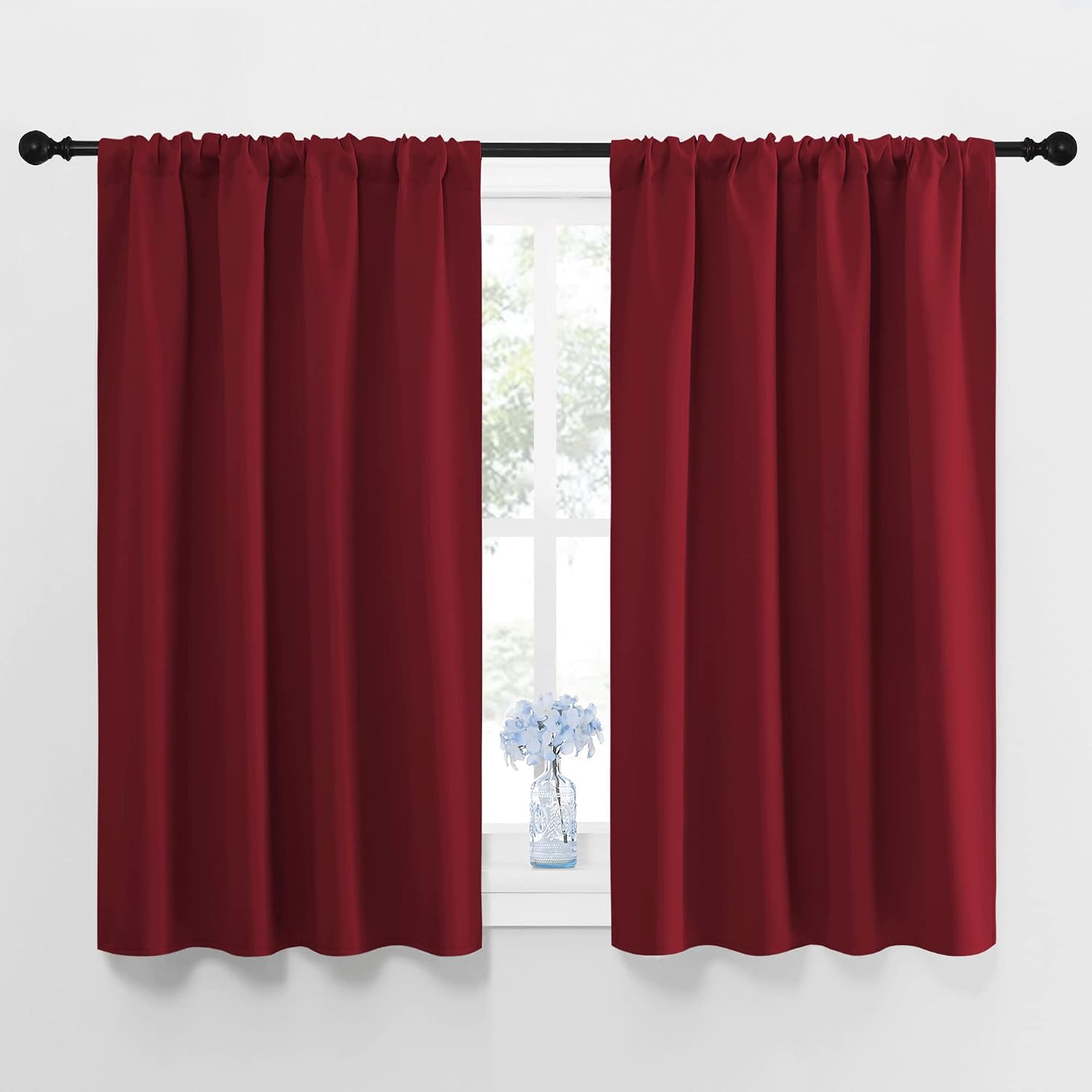 NICETOWN Burgundy Curtains Blackout Drape Panels - Lights Block Out Window Treatment Curtain Sets for Home Decoration on Christmas &…