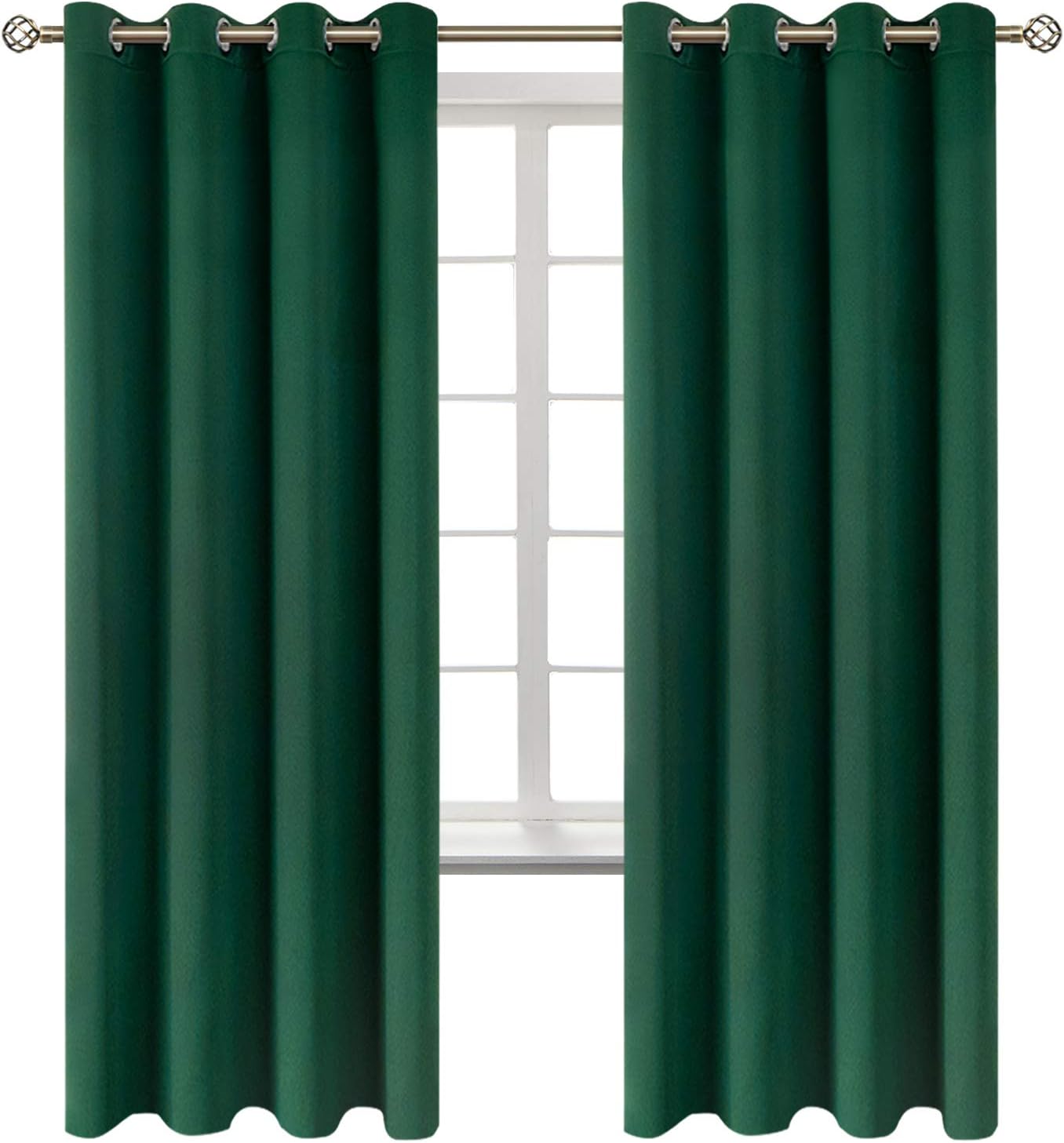 BGment Blackout Curtains for Bedroom - Grommet Thermal Insulated Room Darkening Curtains for Living Room, Set of 2 Panels (52 x 72 Inch, Em…