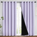 Yakamok 100% Blackout Lined Panels, Room Darkening Thermal Insulated Blackout Curtains for Bedroom, Heat Blocking Drapes for Living Room(62…