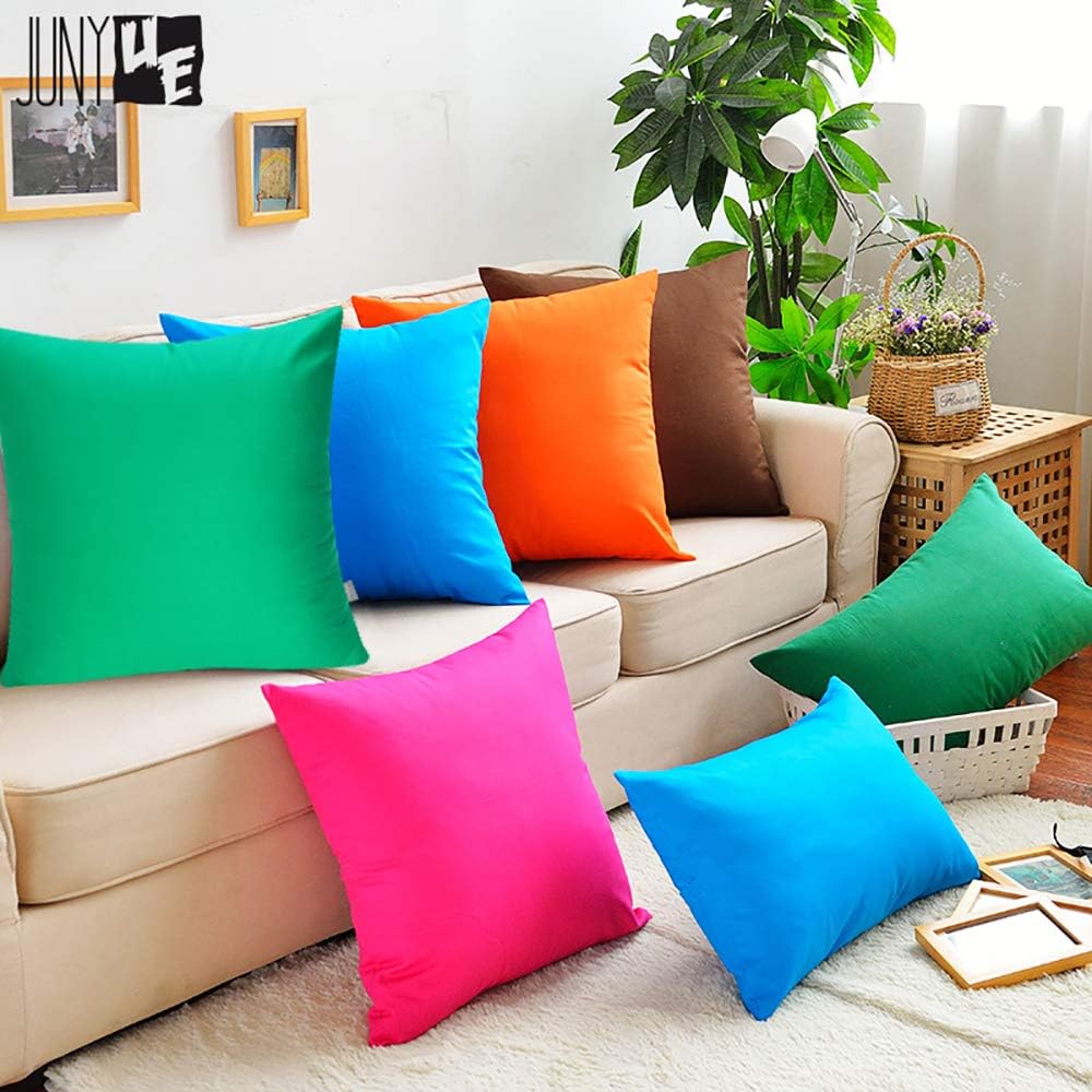 Thmyo 4-Pack 100% Cotton Lumbar Comfortable Solid Decorative Throw Pillow Case, Thmyo Rectangle Cushion Cover Pillowcase Sublimation Blank P…