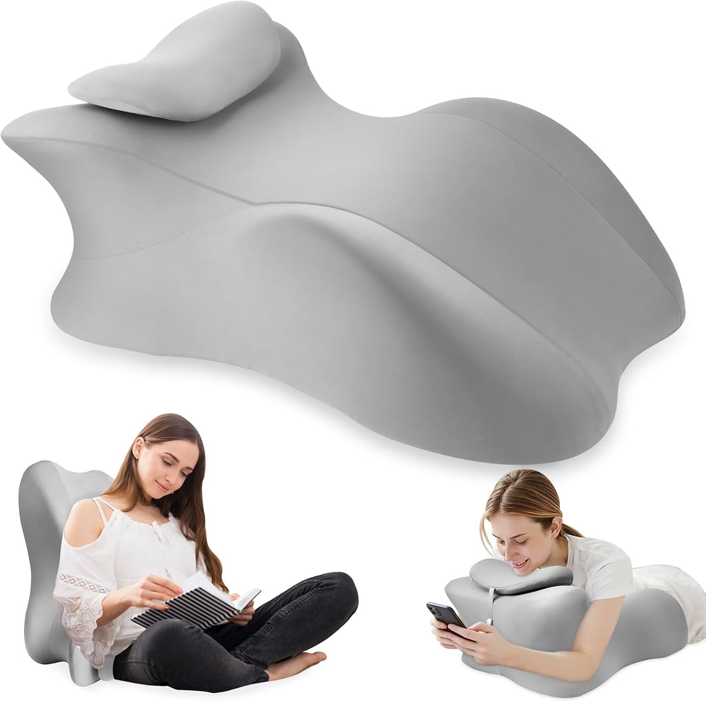 Myfamirea Memory Foam Ergonomic Wedge Pillow for Adults - Prone Pillow for Bed Sleeping, Reading, Memory Foam Ergonomic Cushion for Back Su…