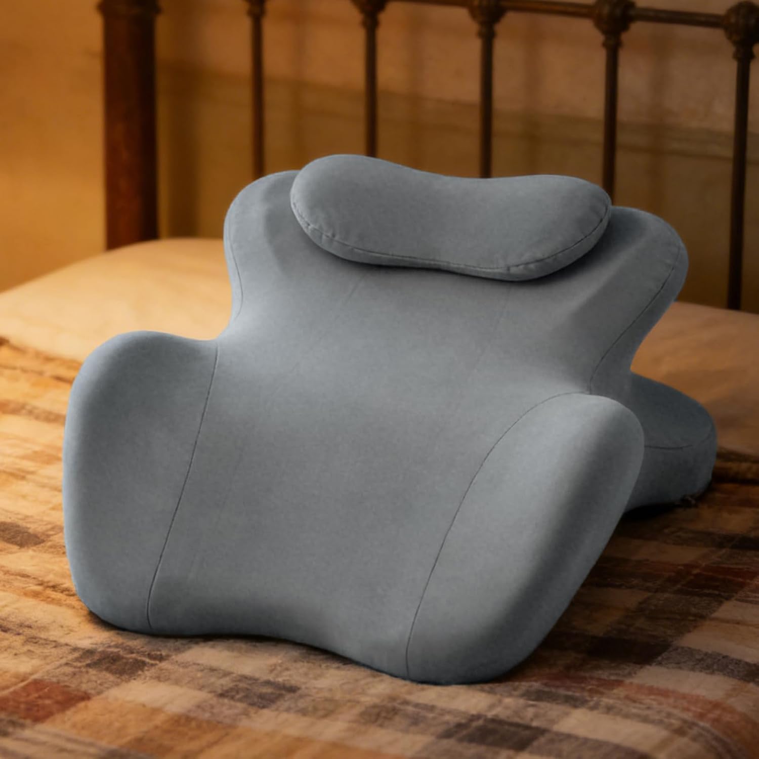 Reading Pillow for Watching tv and Reading in Bed, Ergonomic Wedge Pillow Prone Position with Support More Comfortable (Gray, One Size)