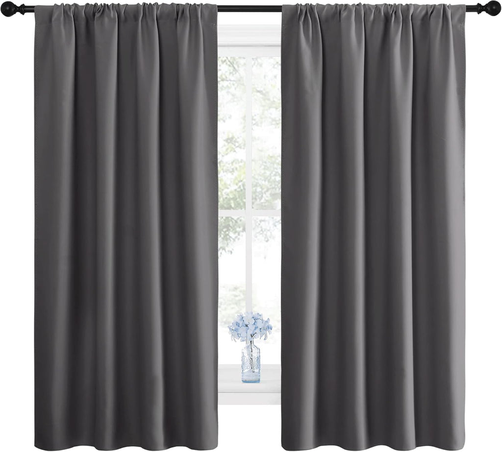 NICETOWN Blackout Curtains Panels for Bedroom - Thermal Insulated Rod Pocket Window Blackout Drapes/Draperies for Living Room (2 Panels…