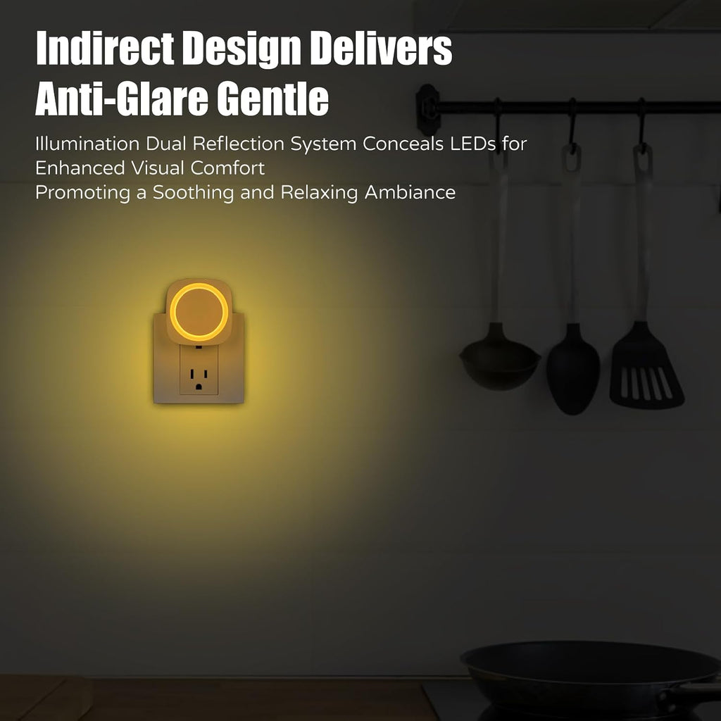 LED Night Lights Plug in to Wall,[4-Pack]Plug in Night Light, Auto Dusk to Dawn Sensor, Dimmable night light, energy efficient night…