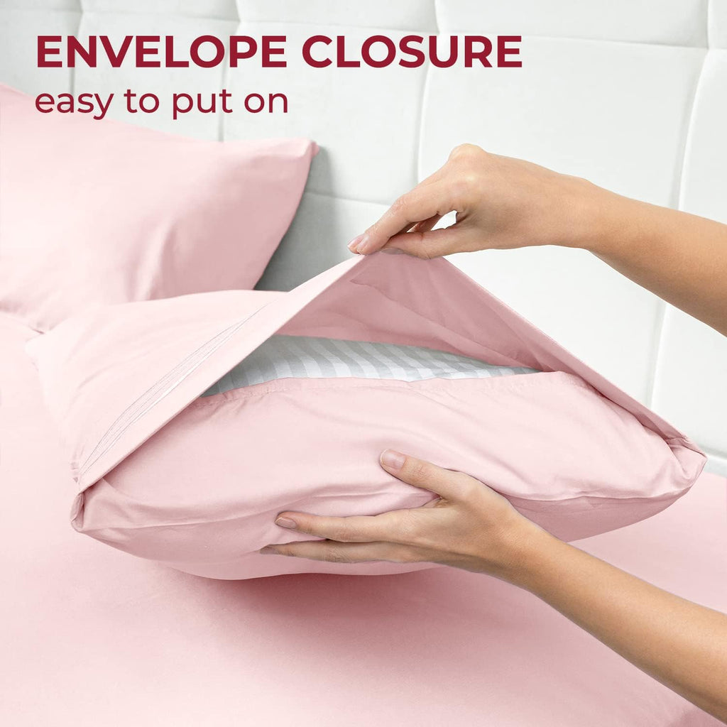 Mellanni Pillow Cases - Luxury, Extra Soft, Cooling Pillow Covers - 2 PC Iconic Collection Pillowcases - Envelope Closure (Standard/Queen 2…