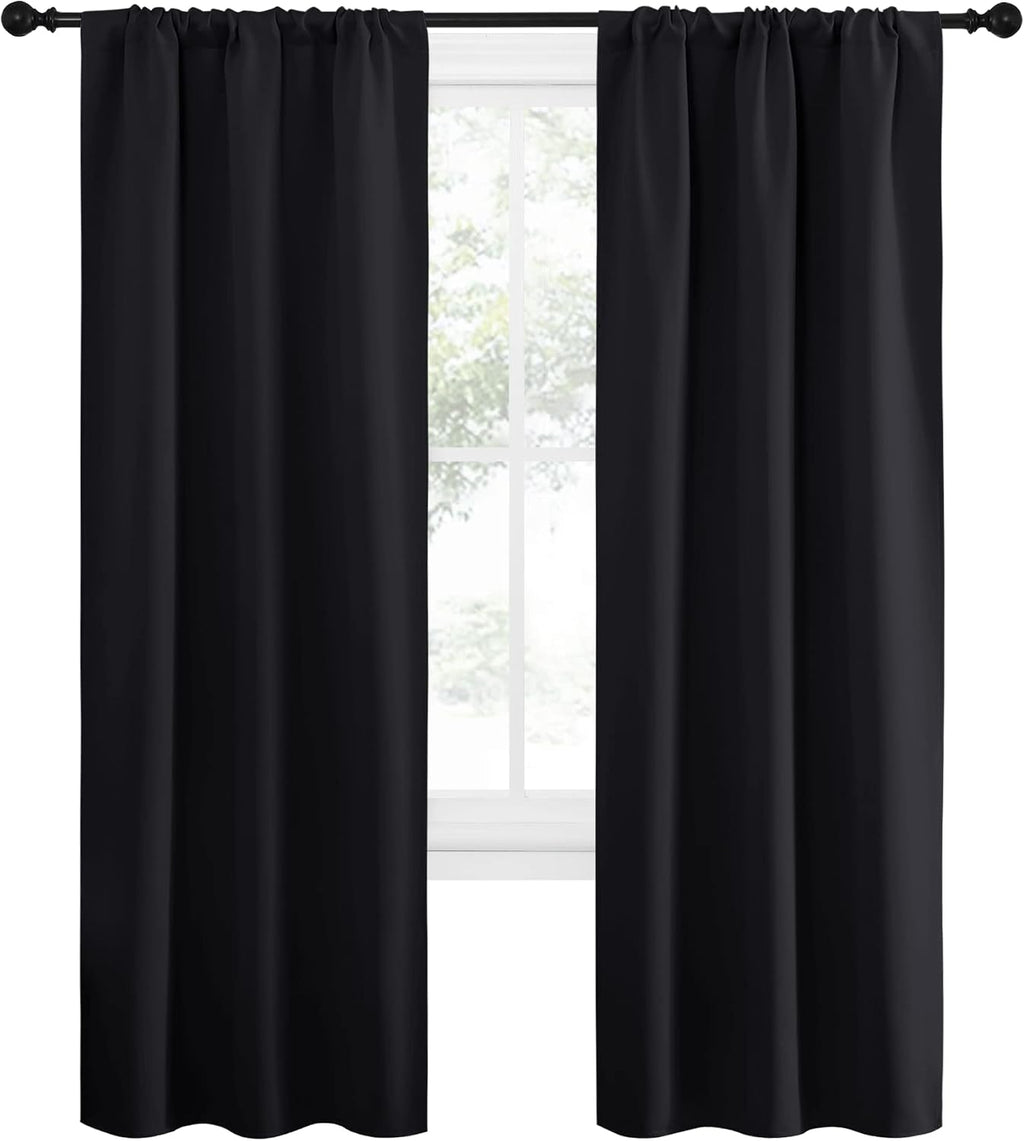 Nicetown Halloween Black Out Curtain Panels for Kitchen - Energy Smart Decoration Thermal Insulating Blackout Drapes/Draperies for Small Wi…