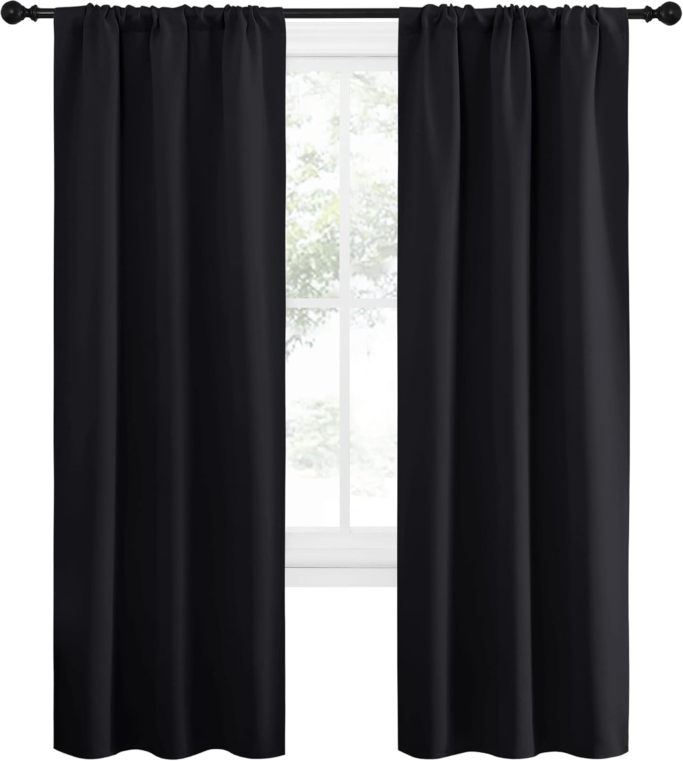 Nicetown Halloween Black Out Curtain Panels for Kitchen - Energy Smart Decoration Thermal Insulating Blackout Drapes/Draperies for Small Wi…
