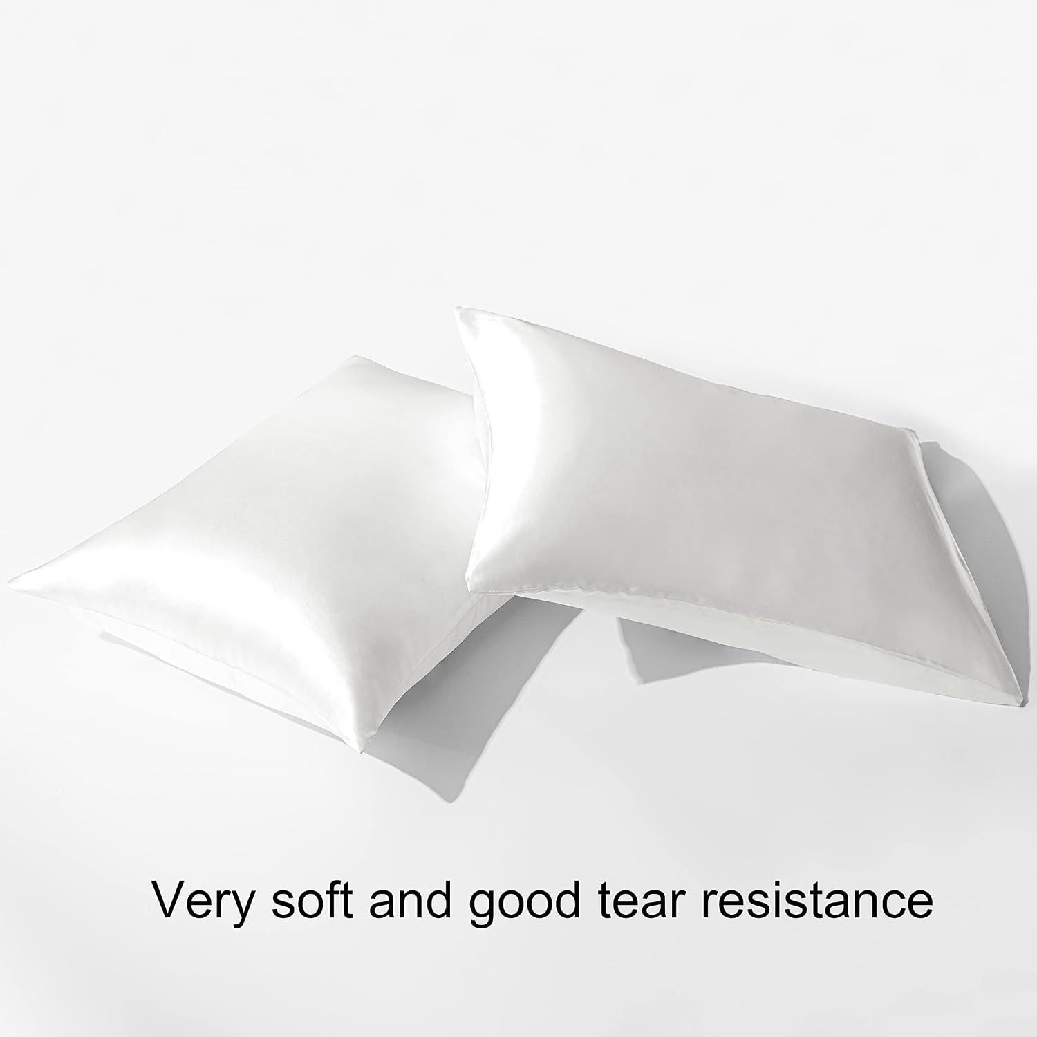 BEDSUM 2 Pack Standard Silk Satin Pillowcases for Hair and Skin, Silky Soft and Luxurious Bedding Pillow Cases with Envelope Closure…
