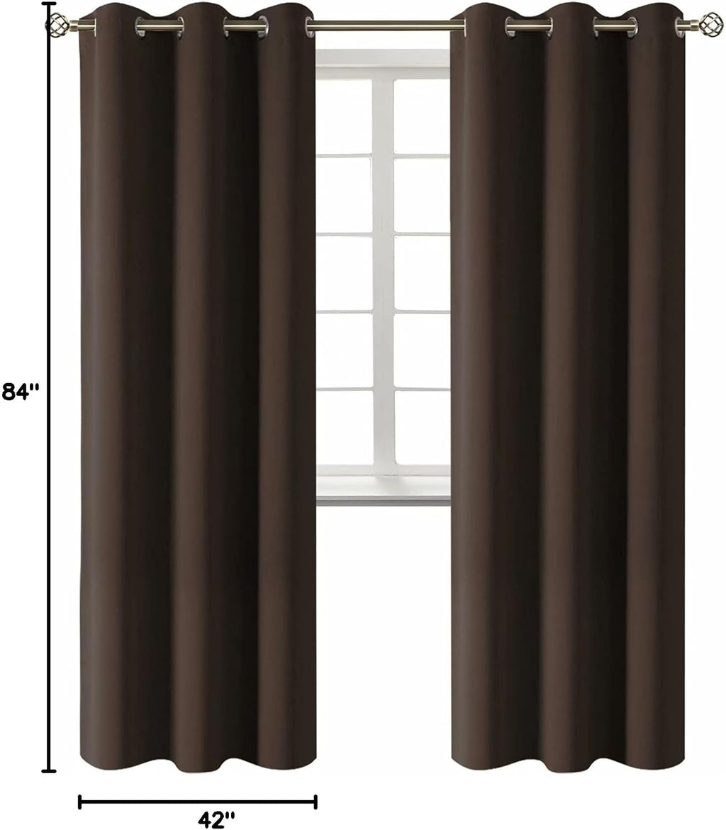 BGment Blackout Curtains for Living Room - Grommet Thermal Insulated Room Darkening Curtains for Bedroom, 2 Panels of 42 x 84 Inch, Brown 8…
