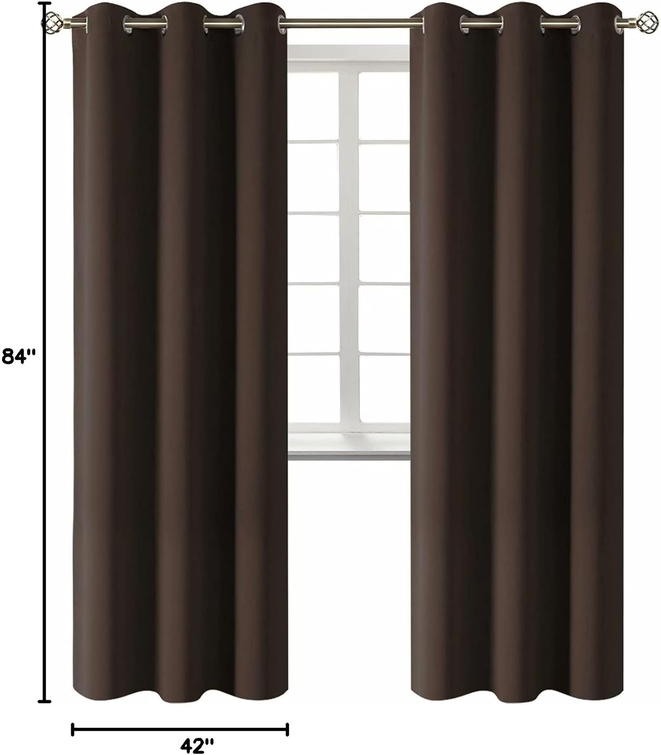 BGment Blackout Curtains for Living Room - Grommet Thermal Insulated Room Darkening Curtains for Bedroom, 2 Panels of 42 x 84 Inch, Brown 8…