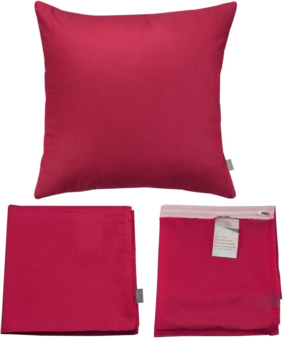 Thmyo 4-Pack 100% Cotton Comfortable Solid Decorative Throw Pillow Case, Square Cushion Cover Pillowcase Sublimation Blank Pillow Covers DI…