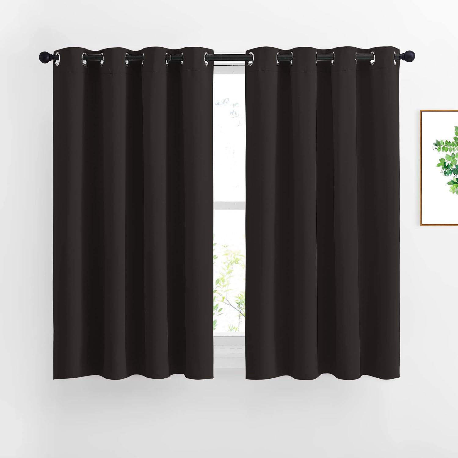 Nicetown Blackout Curtains Panels for Window - Triple Weave Energy Saving Thermal Insulated Solid Grommet Blackout Drapes for Kitchen (1 Pa…