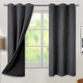 BGment Thermal Insulated 100% Blackout Curtains for Bedroom with Black Liner, Double Layer Full Room Darkening Noise Reducing Grommet Curta…