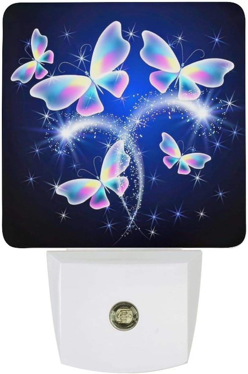 YKJAHSD Butterfly Night Light, Plug into Wall Decor Nightlights for Bedroom, Bathroom, Hallway, Kitchen, with Dusk to Dawn Light Aut…