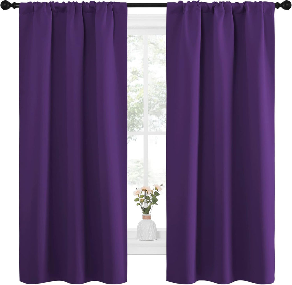 NICETOWN Bedroom Curtain Panels for Kids Room, Triple Weave Home Decoration Thermal Insulated Solid Blackout Curtains & Drapes for…