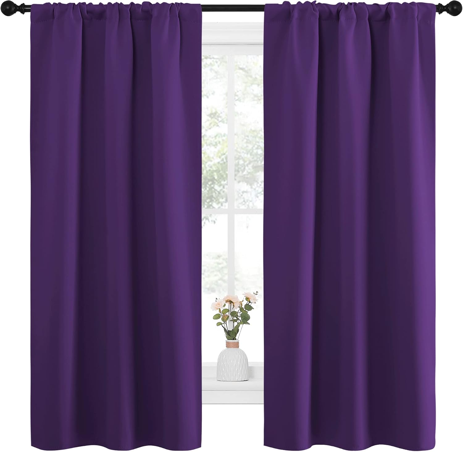 NICETOWN Bedroom Curtain Panels for Kids Room, Triple Weave Home Decoration Thermal Insulated Solid Blackout Curtains & Drapes for…
