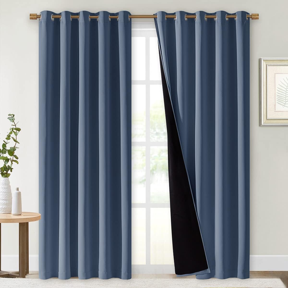 Nicetown 100% Blackout Curtains 84 inches Long, Pair of Energy Smart & Noise Blocking Out Drapes for Baby Room Window, Thermal Insulated Gu…