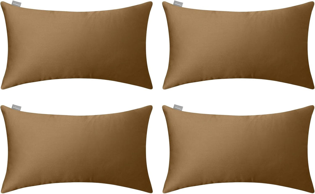 Thmyo 4-Pack 100% Cotton Lumbar Comfortable Solid Decorative Throw Pillow Case, Rectangle Cushion Cover Pillowcase, DIY Throw Pillowcase fo…