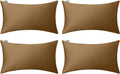 Thmyo 4-Pack 100% Cotton Lumbar Comfortable Solid Decorative Throw Pillow Case, Rectangle Cushion Cover Pillowcase, DIY Throw Pillowcase fo…