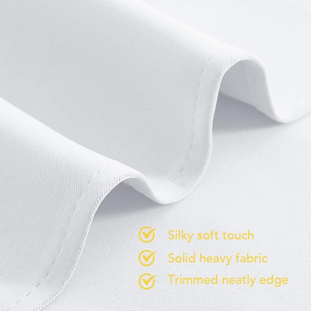 NICETOWN 50% Blackout White Curtain Set - Modern Design Solid Grommet Draperies/Drapes for Living Room, Window Dressing for Patio Door (2…