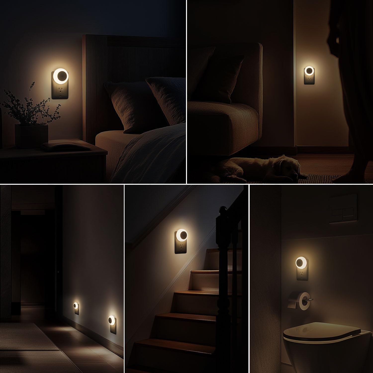 fesnne Night Light, Night Lights Plug into Wall, Dusk to Dawn Sensor Warm White Led Night Light 0.5W, 8 Pack Nightlight for Adults…