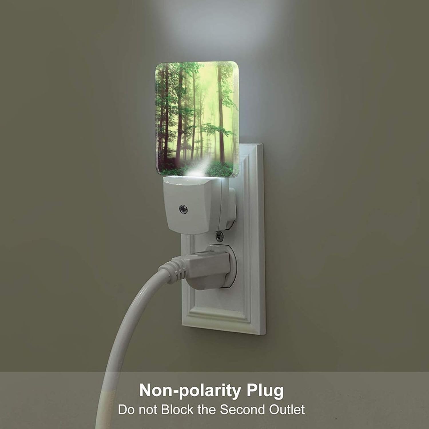 Misty Forest Night Light, Plug-in Nightlights Auto Sensor Night Lamp Dusk to Dawn Lamp Home Decor for Nursery Children Girls Boys