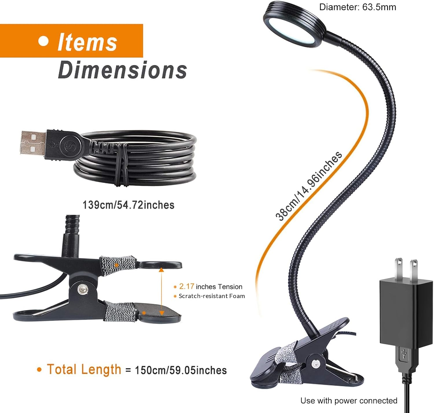 LEPOWER Clip on Light/Reading Lights/Book Light/Desk Lamp Color Changeable/Night Lights Clip on for Desk, Bed Headboard and Computers…