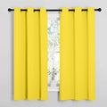 NICETOWN Bright Yellow Nursery Essential Thermal Insulated Solid Grommet Top Short Curtains/Drapes for Son's Room (1 Pair, 42 x 63 inches)