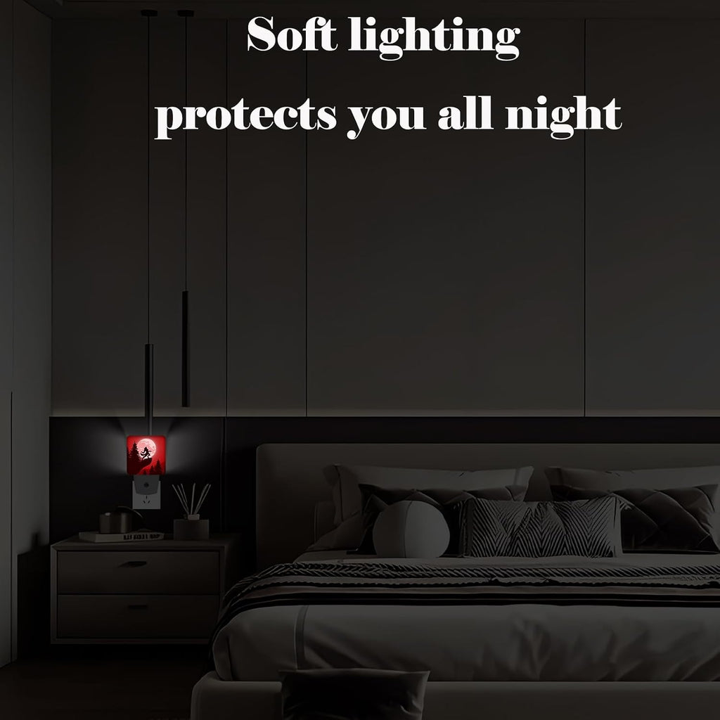 Blood Moon and Werewolves Night Light, Plug-in Night Lights with Dusk-to-Dawn Sensor for Stairway, Hallway, Bedroom Sleep Friendly Ideal for…
