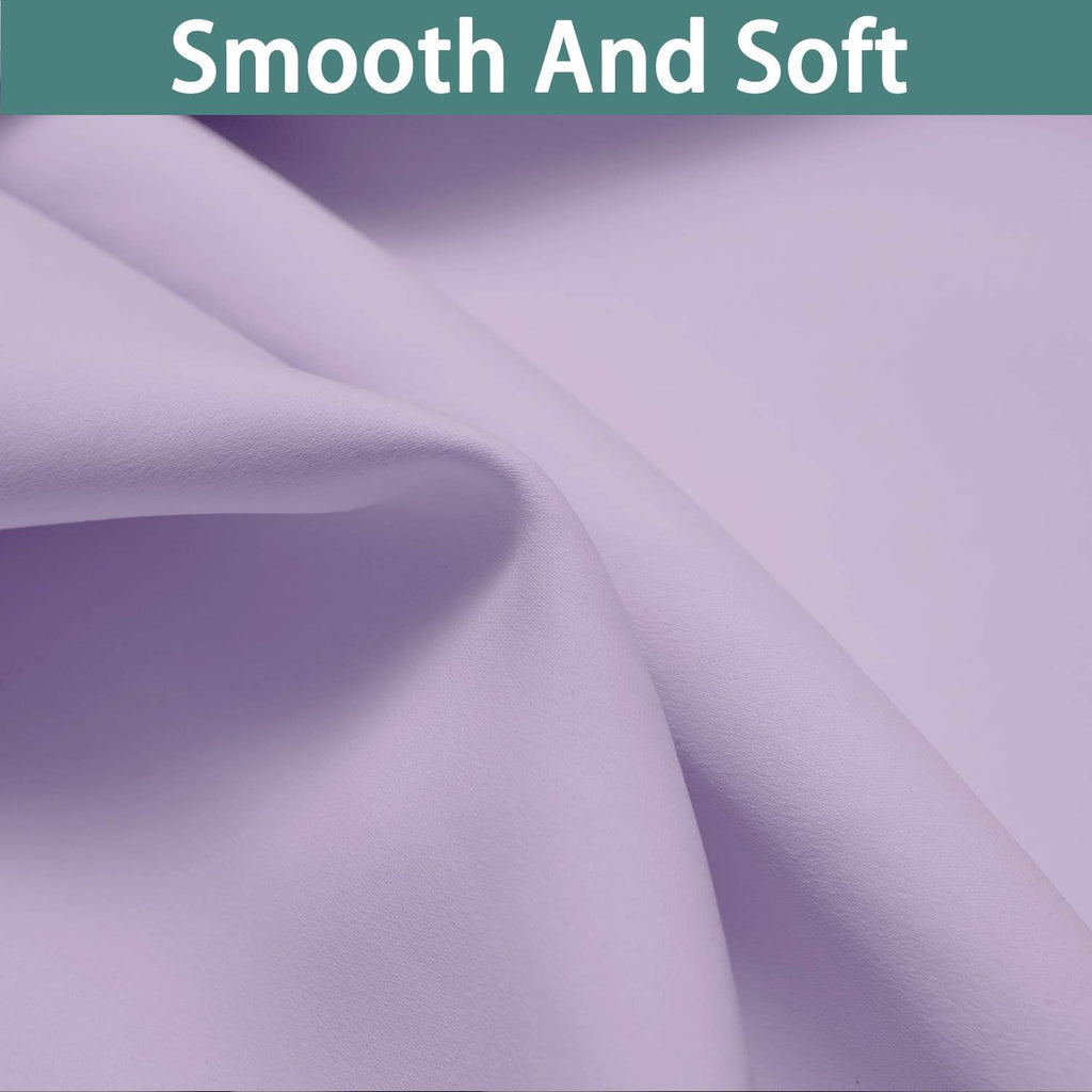 Yakamok 2 Thick Layers 100% Completely Blackout Window Curtains, Thermal Insulated Noise Reducing Drapes for Girl's Bedroom(62Wx63L, Lilac,…