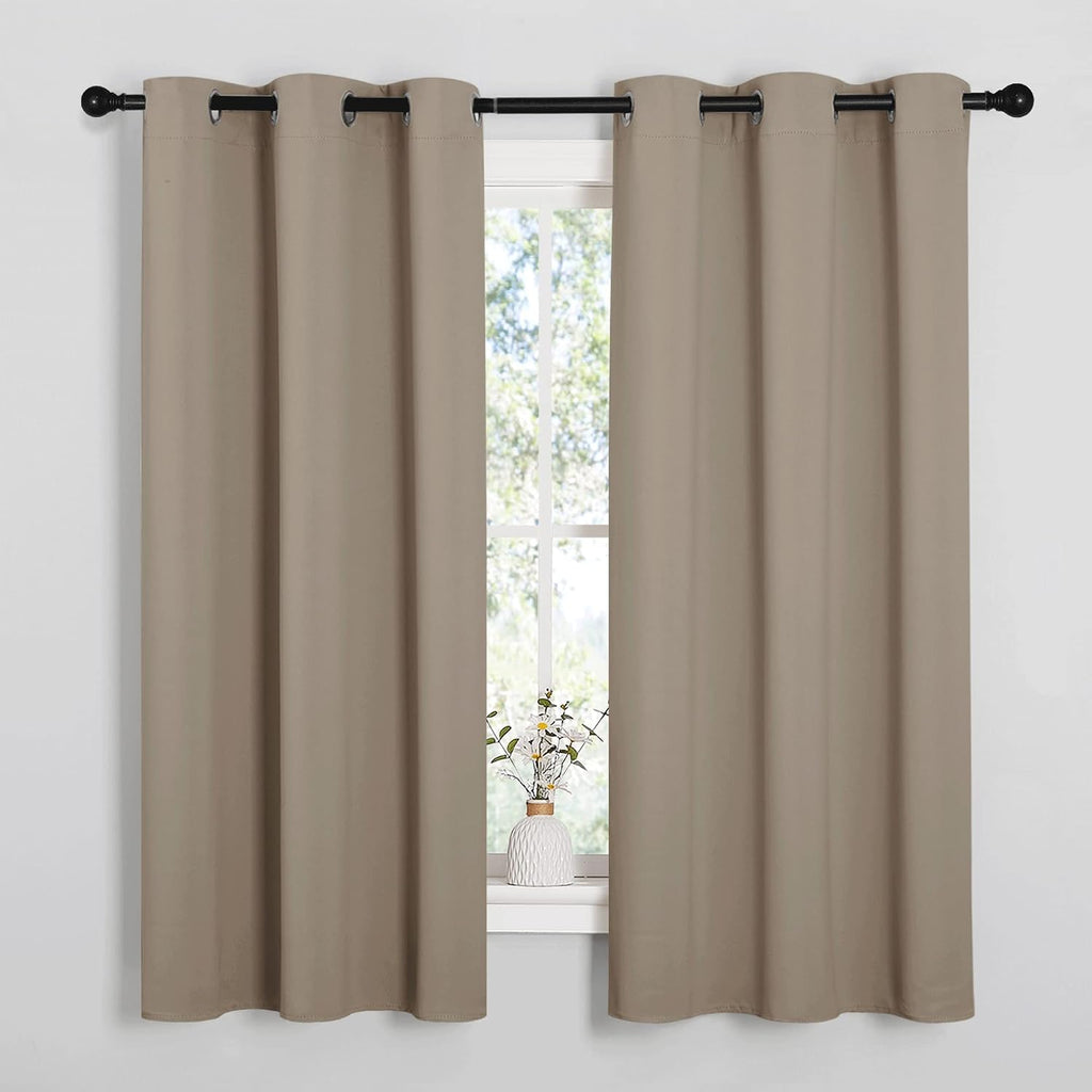 NICETOWN Sleek Blackout Curtains 63 inches Length for Small Windows, Noise Reducing and Block Draft Panels for Door Doorway Laundry…