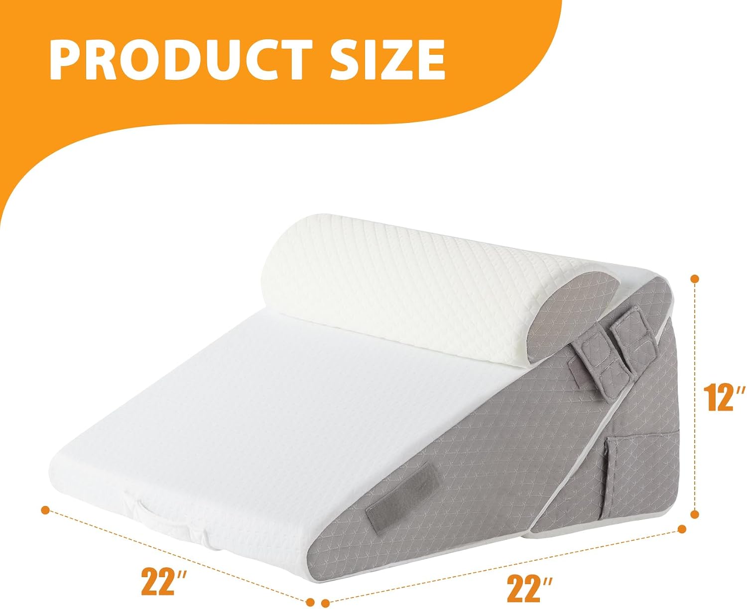 Ruqmuis 3PCS Wedge Pillow Set for After Surgery, Adjustable 9&12 Inch Bed Wedge Pillow for Sleeping, Incline Pillow Wedge for Headboard, Po…