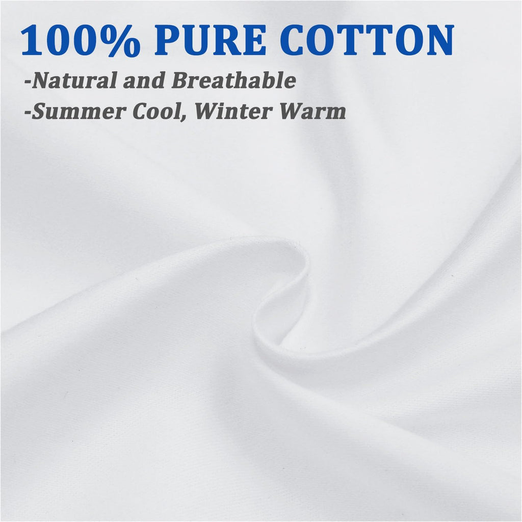 Precoco Cotton King Size Pillow Cases Set of 6, White Pillow Case Protector with Zipper, Cooling Breathable Soft Pillow Covers & Invisible…