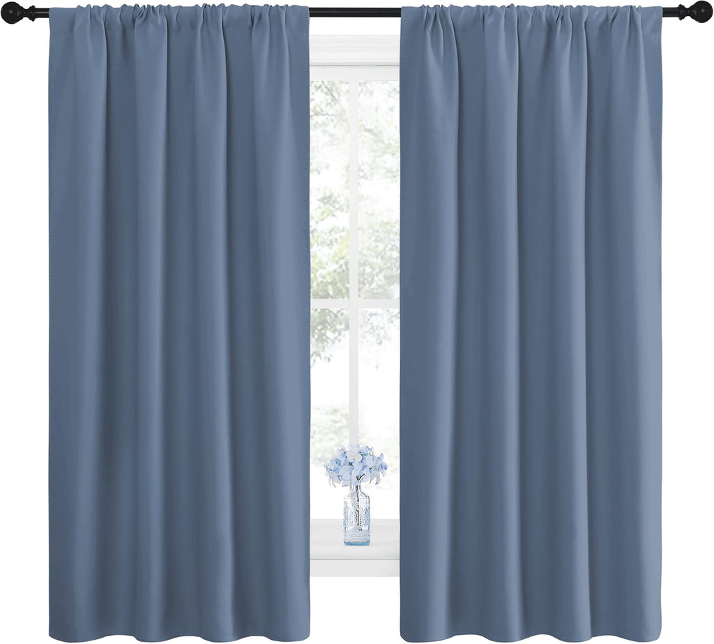 NICETOWN Blackout Curtains for Living Curtains, Triple Weave Home Decoration Thermal Insulated Solid Blackout Curtains & Drapes for…