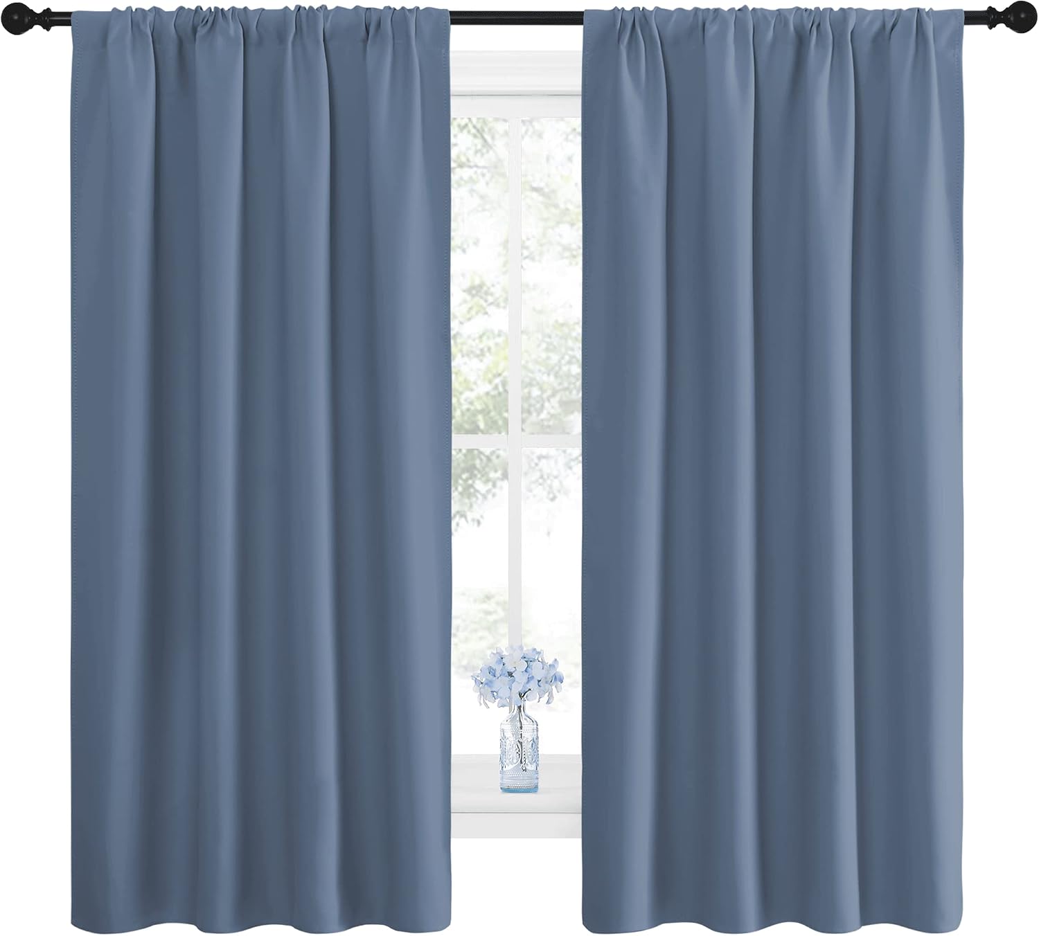 NICETOWN Blackout Curtains for Living Curtains, Triple Weave Home Decoration Thermal Insulated Solid Blackout Curtains & Drapes for…