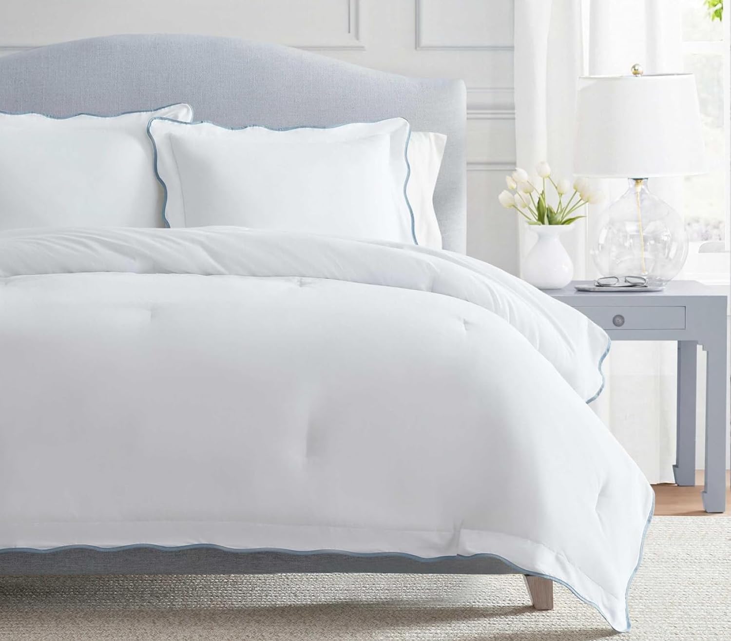 MarthaStewart Martha Stewart - King Duvet Cover Set, Crisp & Smooth Bedding with a Cotton Percale Lightweight Feel, Reversible 3 Piece Bed…