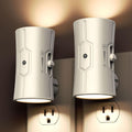 Fesnne Night Light, LED Night Lights Plug into Wall, [2 Pack] Warm White 3000K, 0-100LM Adjustable Brightness Light Sensor Nightlights Plug…