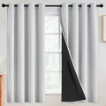 SimpleHome 100% Blackout Curtains for Bedroom, Thermal Insulated Grommet Window Drapes Room Darkening White Curtains for Living Room with Bl…