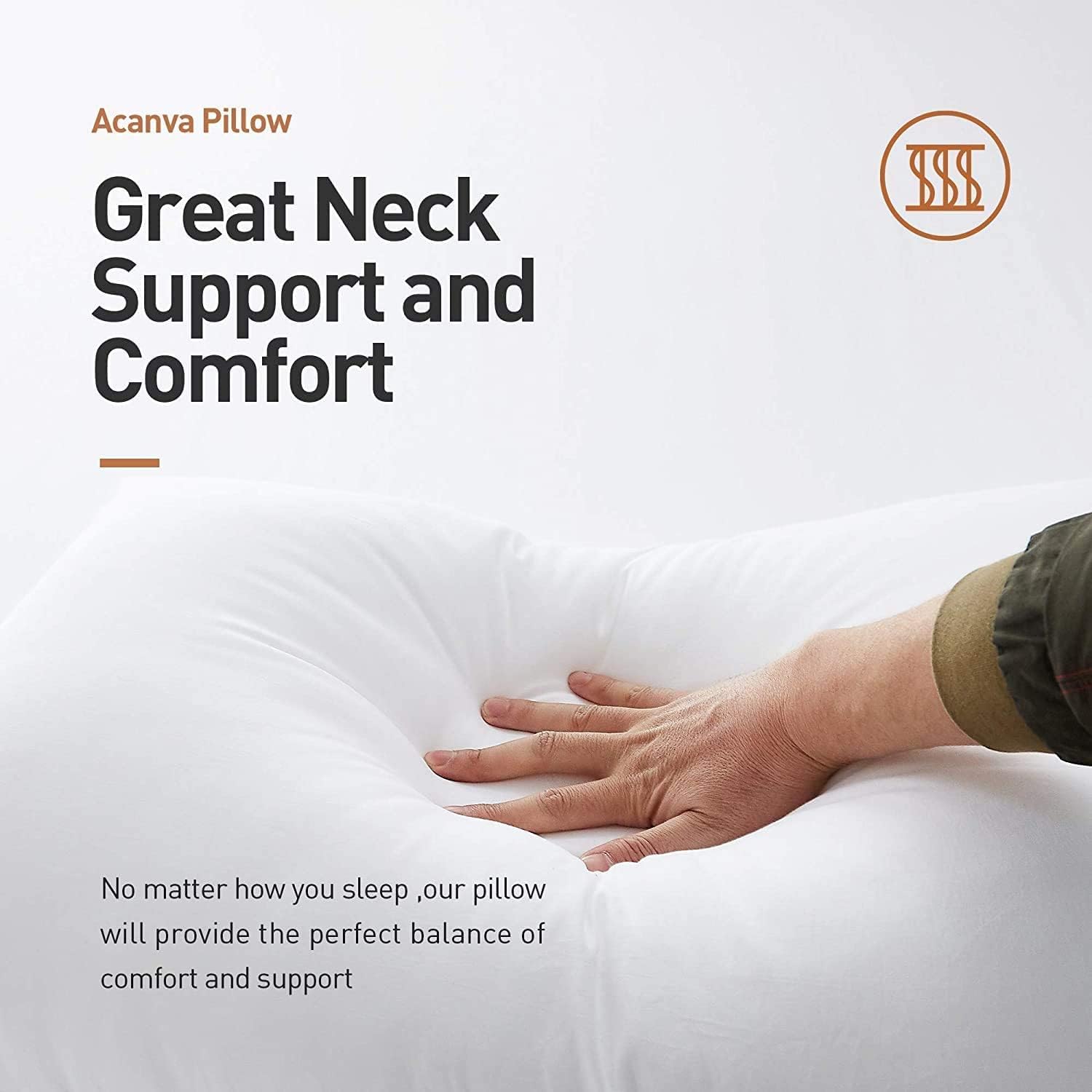 acanva Bed Pillows 2 Pack Hotel Collection Luxury Soft Inserts for Sleeping-Breathable and Comfortable for Stomach Back Sleepers, Queen (Pa…