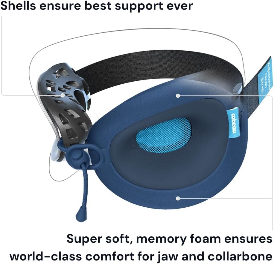 Cabeau Evolution X Deluxe - Best Travel Neck Pillow with Travel Bag (Diamond Black/White)