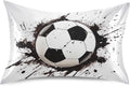 Soccer Ball Pillow Covers Silk Pillowcase for Hair and Skin Soft Smooth Breathable Cooling Satin Pillowcase Standard Size Pillow Case for…