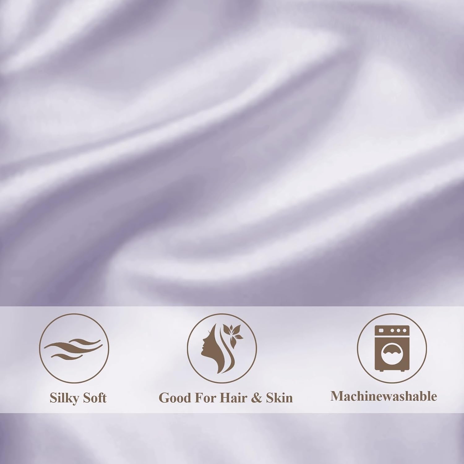 Vielit Standard Satin Pillowcase for Hair 2pc, Similar to Silk Pillow Cases, for Women Men, Lavandar,20x26 & Envelope Closure and 2 Satin Scr…