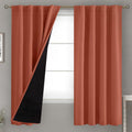 BGment Terracotta 100% Blackout Curtains 63 Inch Length with Thermal Insulated Liner, Rod Pocket and Back Tab Double Layer Full Room…