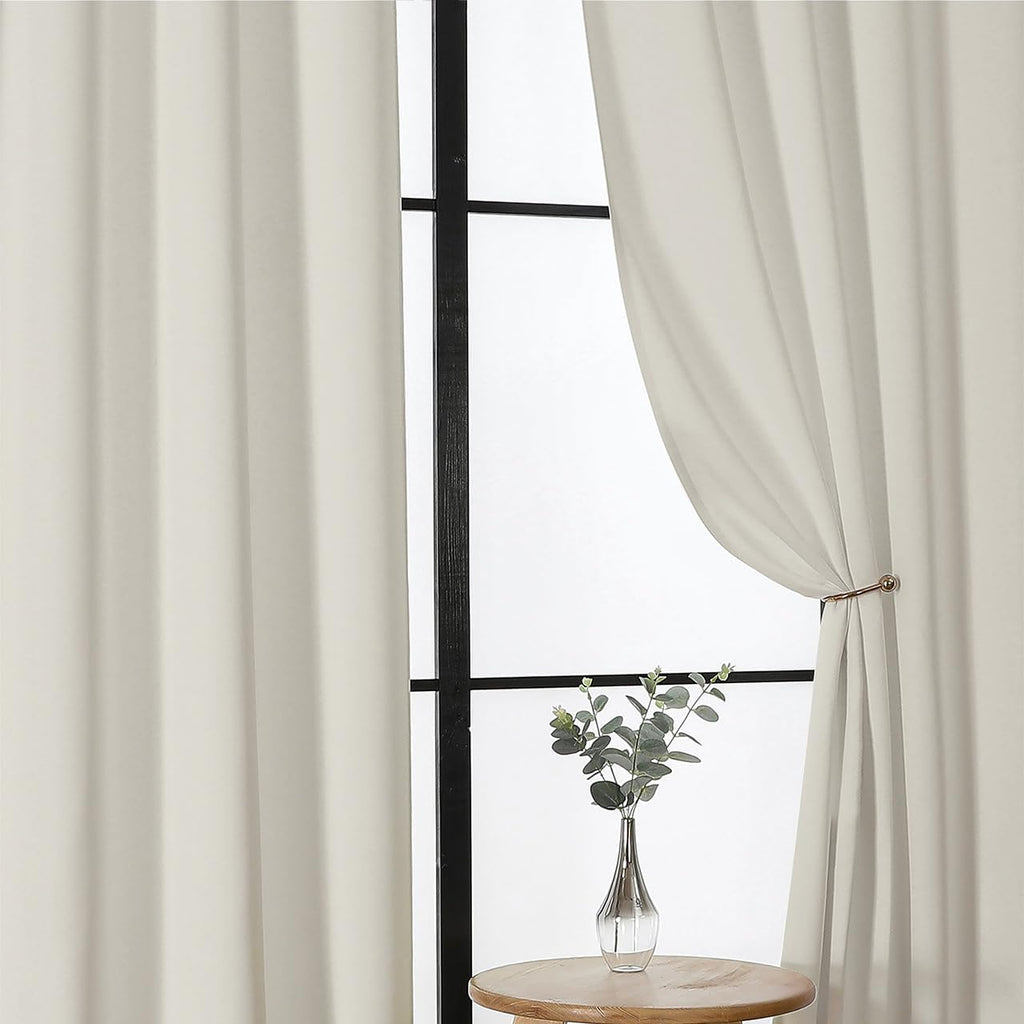 Gwine Natural Light Filtering Curtains for Bedroom 54 Inches Long, Thermal Insulated Room Darkening Curtains for Living Room Each 40"…