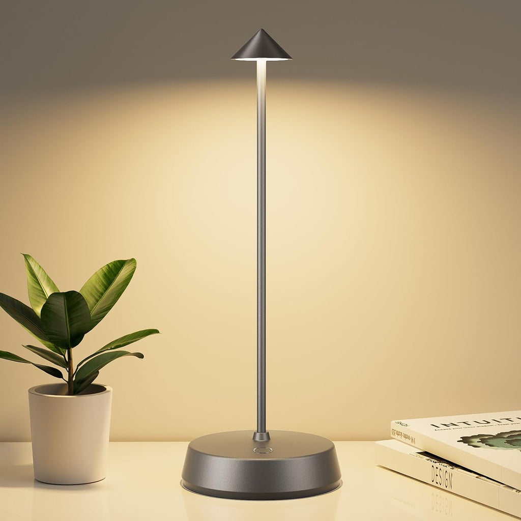 Cordless Table Lamp Rechargeable, Battery Operated 6000mAh Desk Lamp Touch Dimmable Lamp Outdoor Waterproof Portable Wireless Table Light…